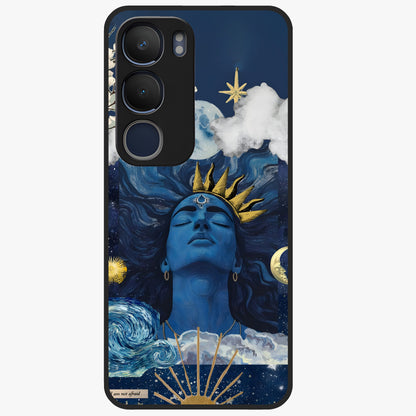 Aesthetic Lord Shiva Glass Case showing flat back view with divine Shiva artwork and glossy glass finish.