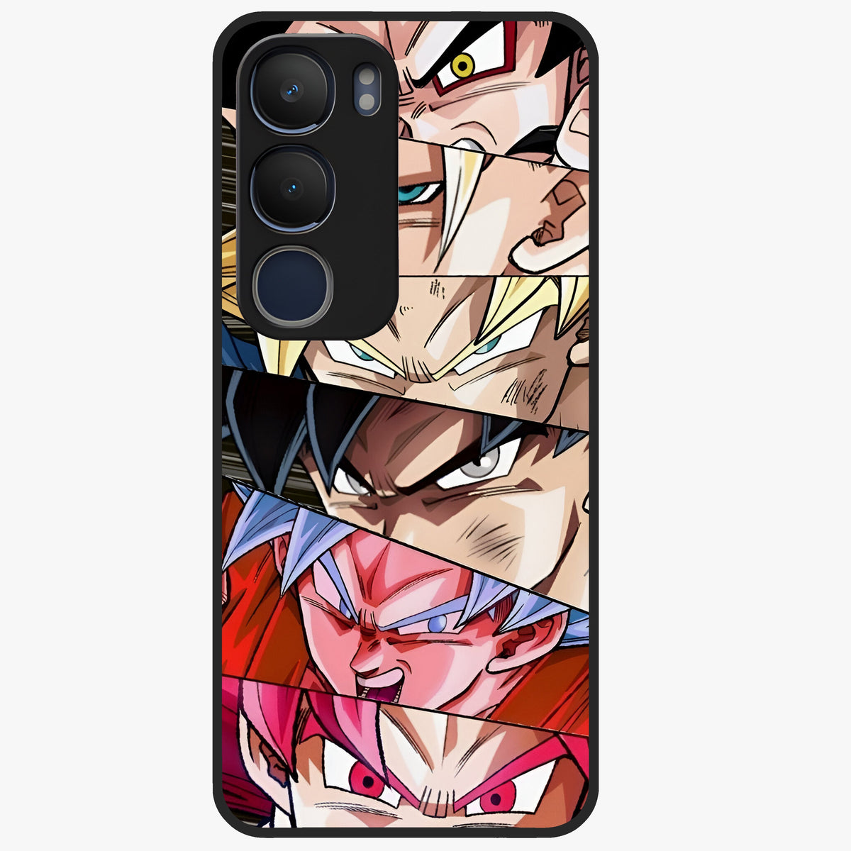 Anime Character Glass Case showing flat back view with vibrant anime artwork and glossy glass finish.