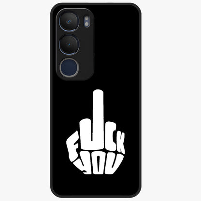 Rebel Mode On Glass Case showing flat back view with bold rebellious typography artwork and glossy glass finish.