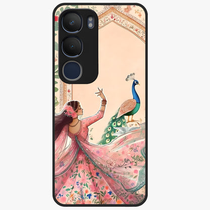 Royal Grace Muse Glass Case showing flat back view with elegant artistic artwork and glossy glass finish.