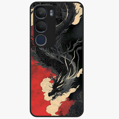 Shadow Dragon Fury Glass Case showing flat back view with fierce dragon artwork and glossy glass finish.