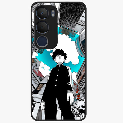 Silent Psychic Awakening Glass Case showing flat back view with mystical psychic themed artwork and glossy glass finish.