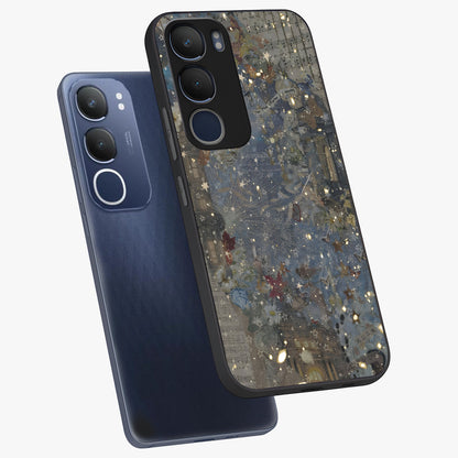 Aesthetic Astrolophia Glass Case displayed in angled mockup highlighting artistic aesthetic elements and smooth glass surface.