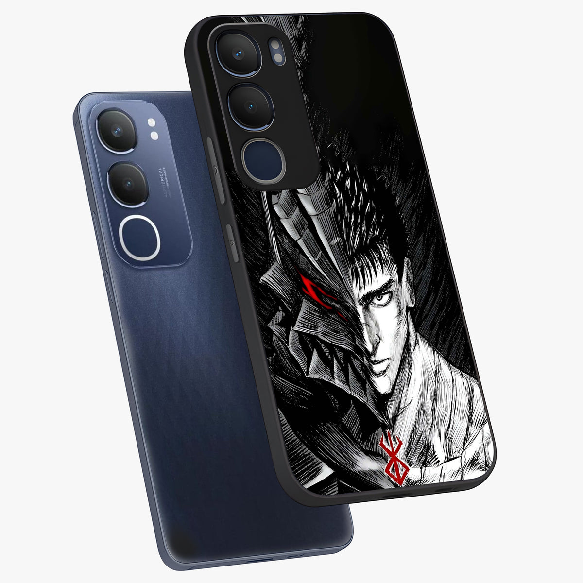 Berserker Blood Oath Glass Case displayed in angled mockup highlighting dark fantasy graphic design and powerful theme.