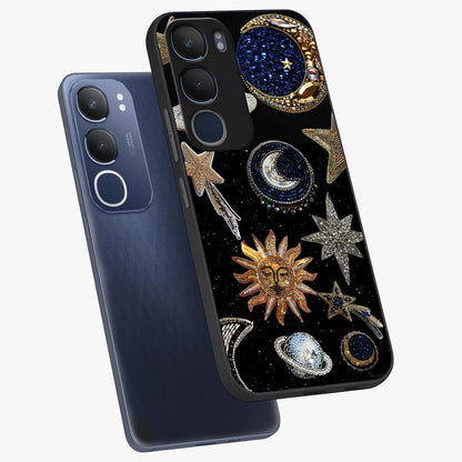 Celestial Gem Constellations Glass Case displayed in angled mockup highlighting gemstone inspired constellation design.