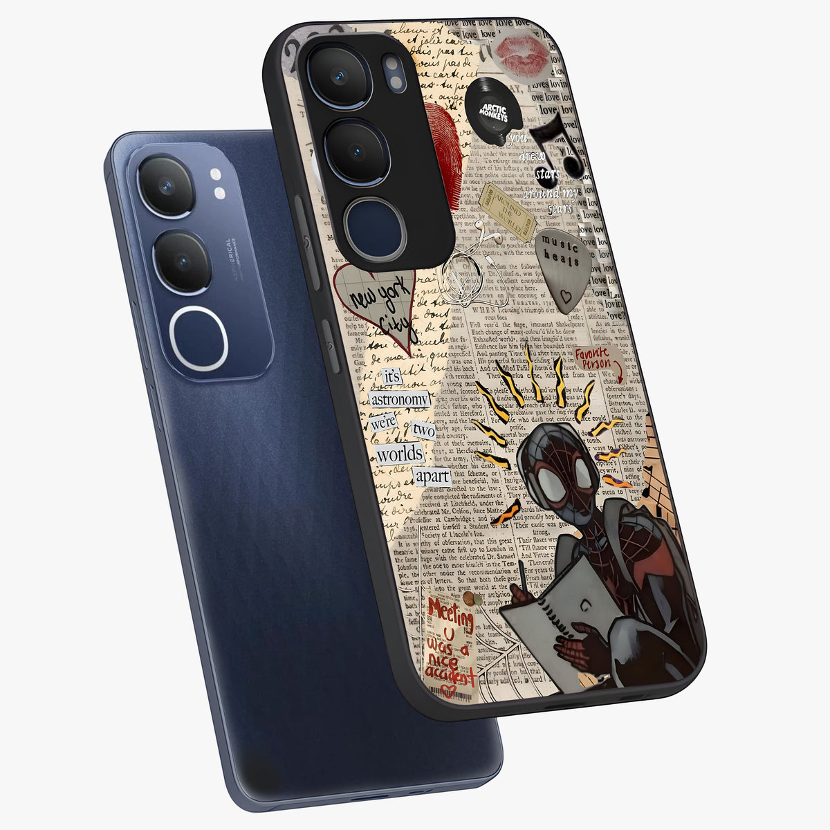 City Dream Sketch Glass Case displayed in angled mockup highlighting minimal city illustration with aesthetic sketch style.