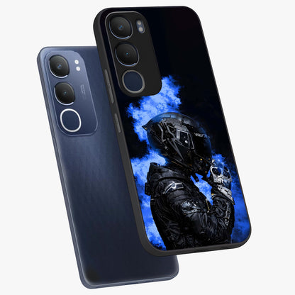 Cyber Sentinel Protocol Glass Case displayed in angled mockup highlighting digital cyber design with sci-fi aesthetic style.