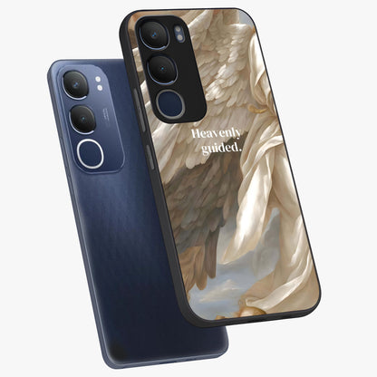 Divine Winged Grace Glass Case displayed in angled mockup highlighting graceful wing design with divine aesthetic style.