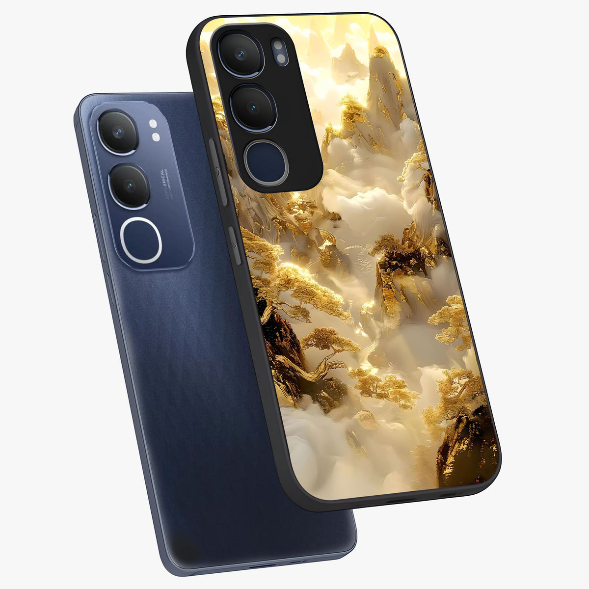 Gates Of Illumination Glass Case displayed in angled mockup highlighting radiant portal inspired design with fantasy aesthetic.