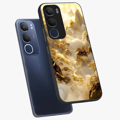Gates Of Illumination Glass Case displayed in angled mockup highlighting radiant portal inspired design with fantasy aesthetic.