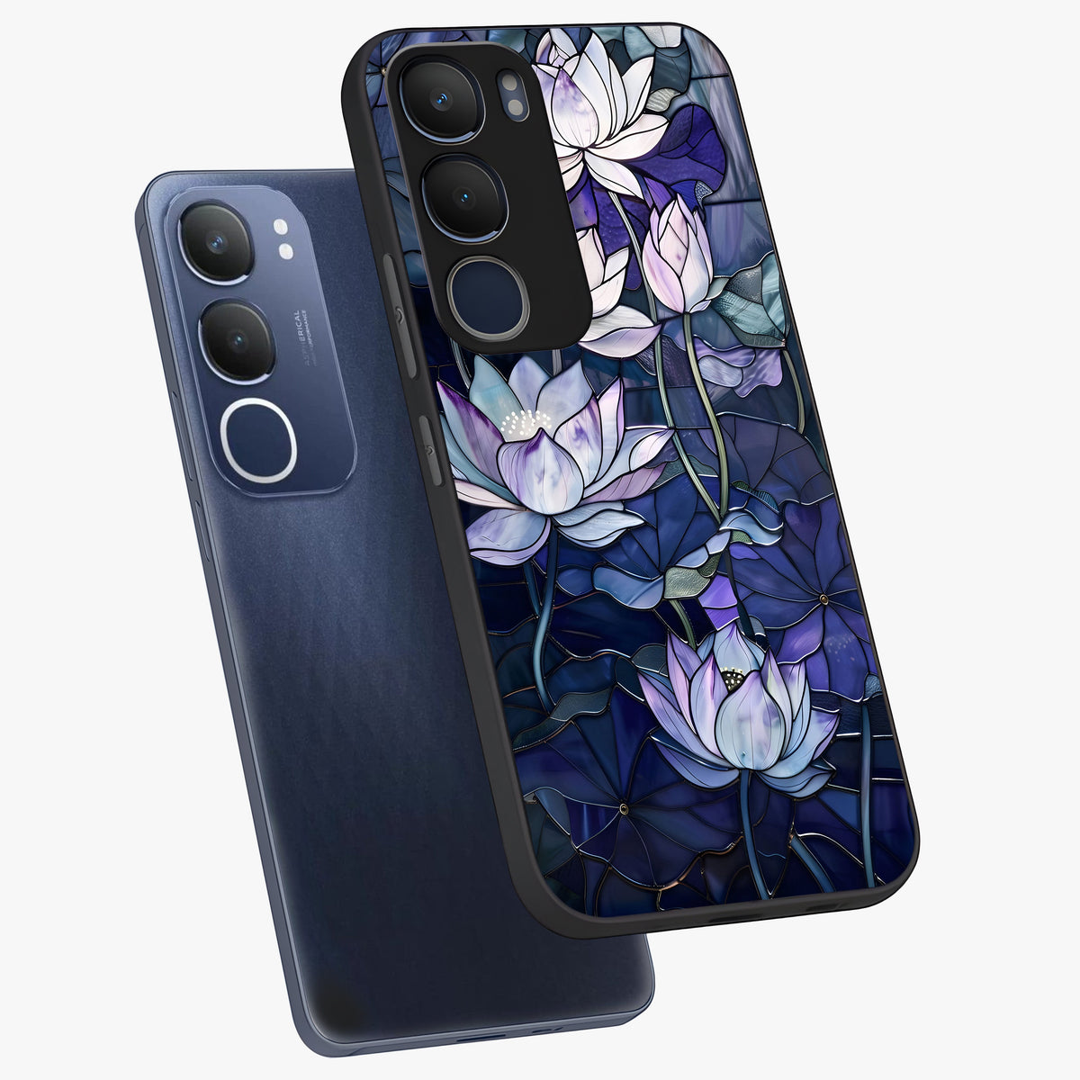 Gloss Petal Rush Glass Case displayed in angled mockup highlighting vibrant petal design with elegant floral aesthetic.