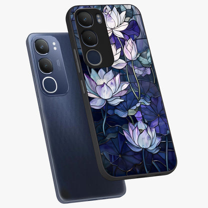 Gloss Petal Rush Glass Case displayed in angled mockup highlighting vibrant petal design with elegant floral aesthetic.