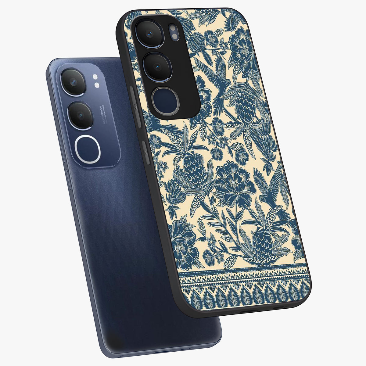 Heirloom Wild Bloom Glass Case displayed in angled mockup highlighting botanical bloom design with classic aesthetic style.