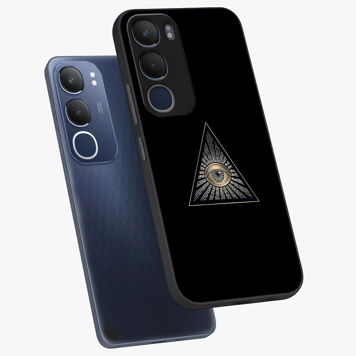 Illuminati Evil Glass Case displayed in angled mockup highlighting dark occult inspired design with bold aesthetic style.