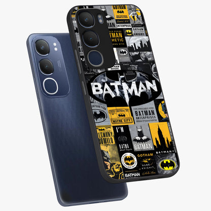 Knight Gotham Rise Glass Case displayed in angled mockup highlighting powerful knight silhouette design with dramatic aesthetic.