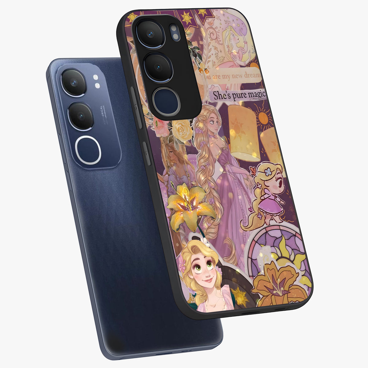 Magical Tangled Dream Glass Case displayed in angled mockup highlighting whimsical fantasy design with magical aesthetic.