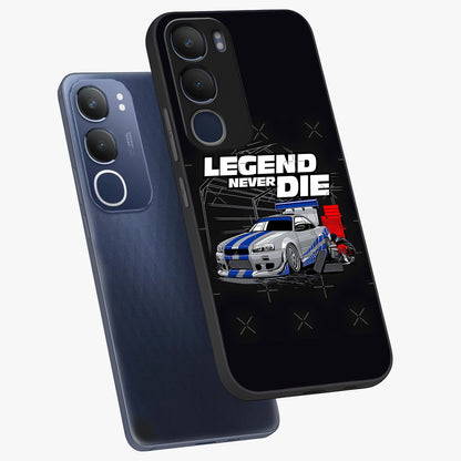 Midnight Racing Legacy Glass Case displayed in angled mockup highlighting dynamic automotive design with bold midnight aesthetic.