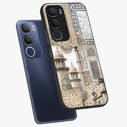 Mughal Marble Legacy Glass Case displayed in angled mockup highlighting elegant heritage marble artwork with royal aesthetic.