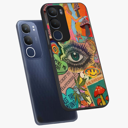 Mystic Eye Wonderland Glass Case displayed in angled mockup highlighting magical eye illustration with dreamy aesthetic.