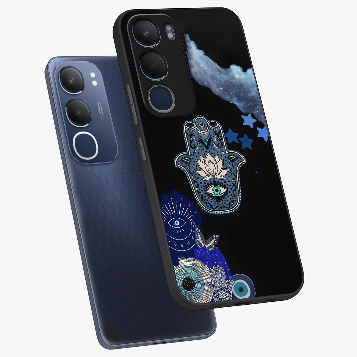 Mystic Hand Aura Glass Case displayed in angled mockup highlighting magical aura design with spiritual aesthetic style.