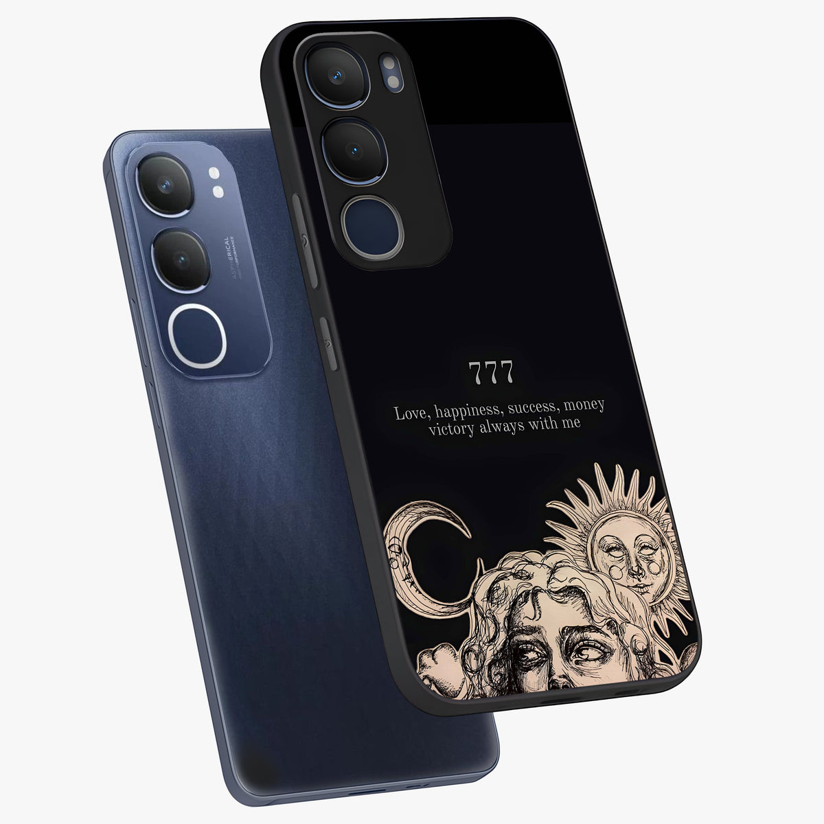 Mystic Victory Aura Glass Case displayed in angled mockup highlighting energetic aura design with bold mystical aesthetic.