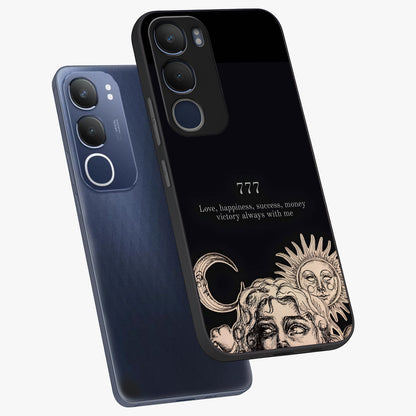 Mystic Victory Aura Glass Case displayed in angled mockup highlighting energetic aura design with bold mystical aesthetic.
