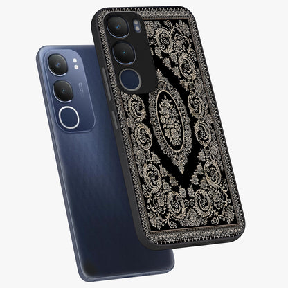 Noir Bloom Elegance Glass Case displayed in angled mockup highlighting refined flower design with stylish noir aesthetic.
