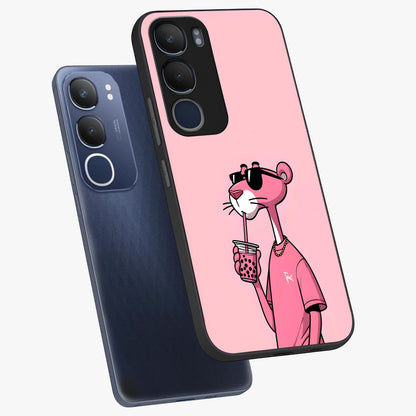 Pink Panther Glass Case displayed in angled mockup highlighting playful cartoon character design with vibrant pink aesthetic.