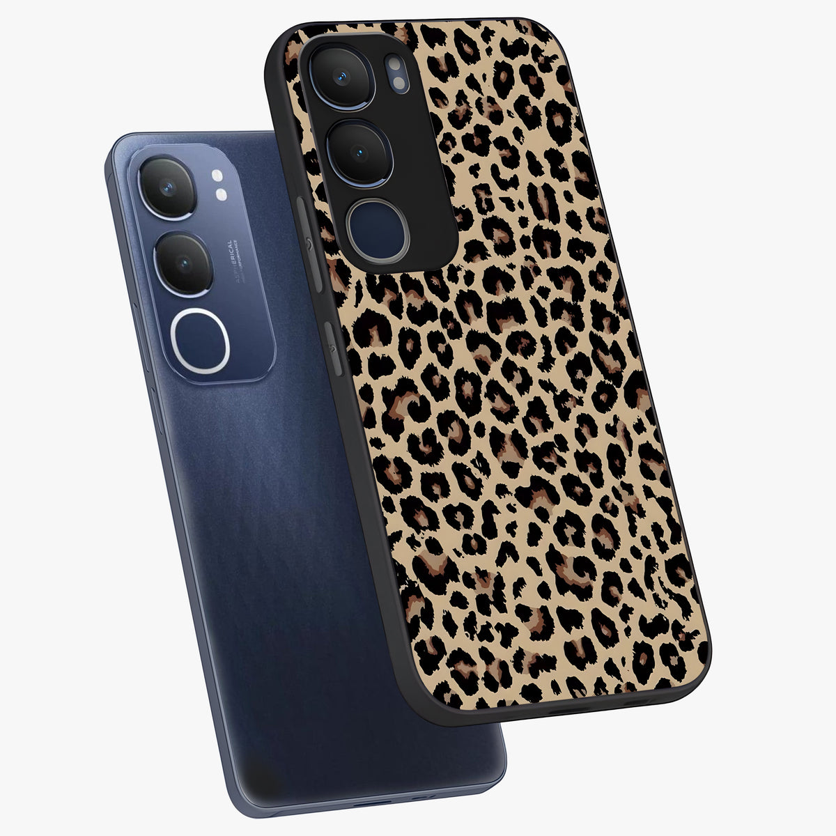Savage Chic Pattern Glass Case displayed in angled mockup highlighting bold fashion inspired design with chic aesthetic.