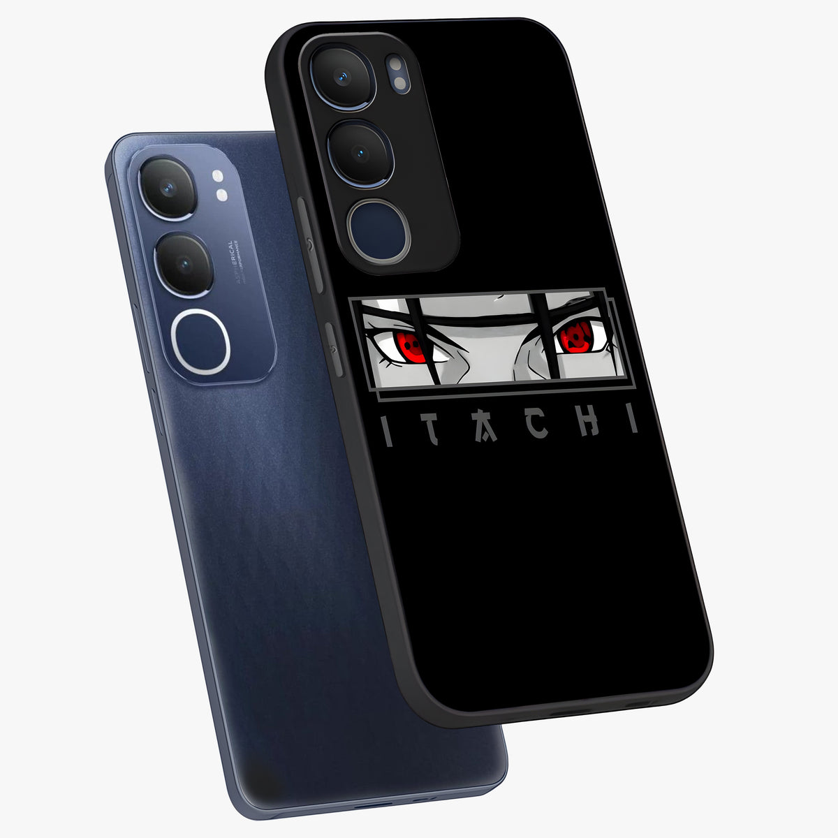Scarlet Gaze Dominance Glass Case displayed in angled mockup highlighting intense visual design with bold scarlet aesthetic.