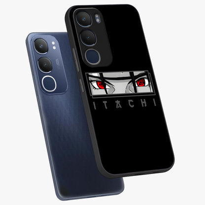 Scarlet Gaze Dominance Glass Case displayed in angled mockup highlighting intense visual design with bold scarlet aesthetic.