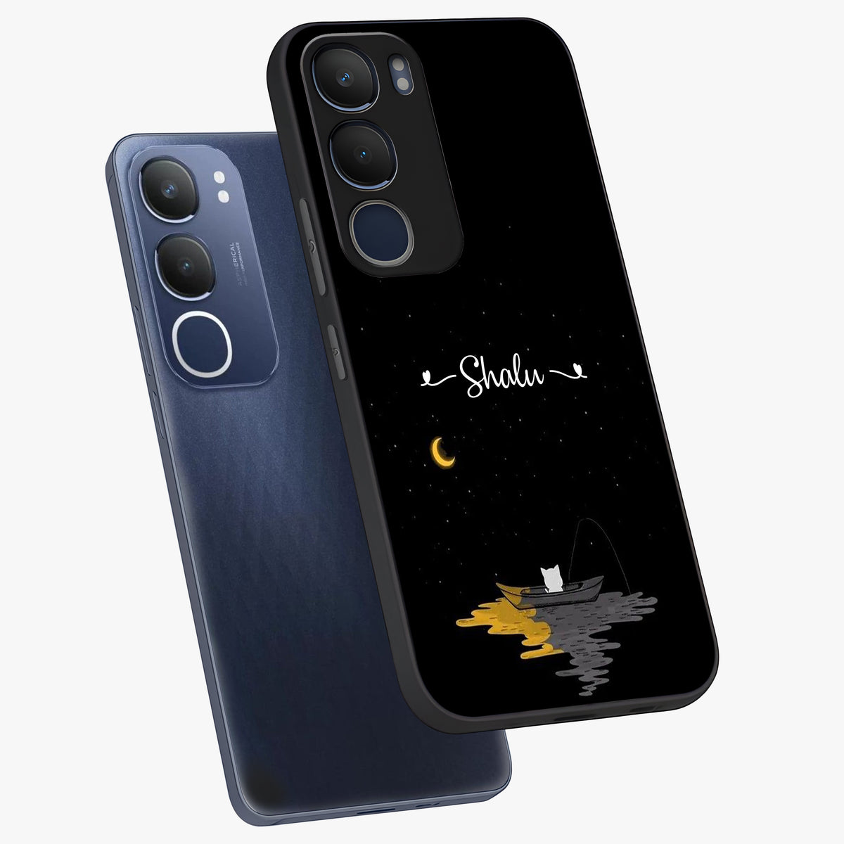 Silent Night Row Glass Case displayed in angled mockup highlighting peaceful evening design with dreamy night aesthetic.