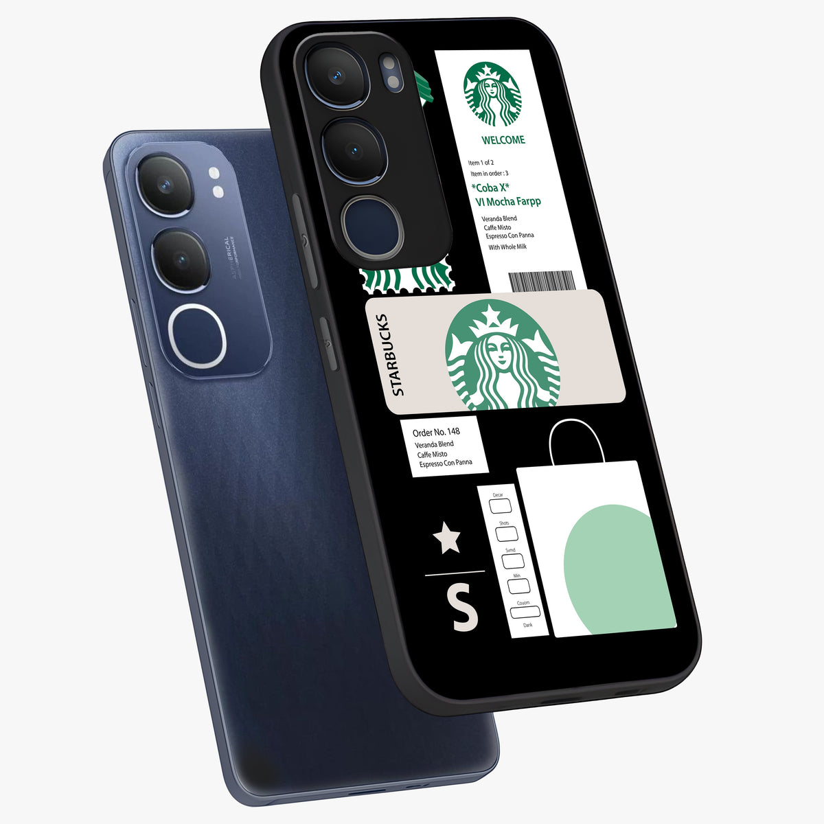 Starbucks Mocha Glass Case displayed in angled mockup highlighting stylish mocha themed design with cozy café aesthetic.