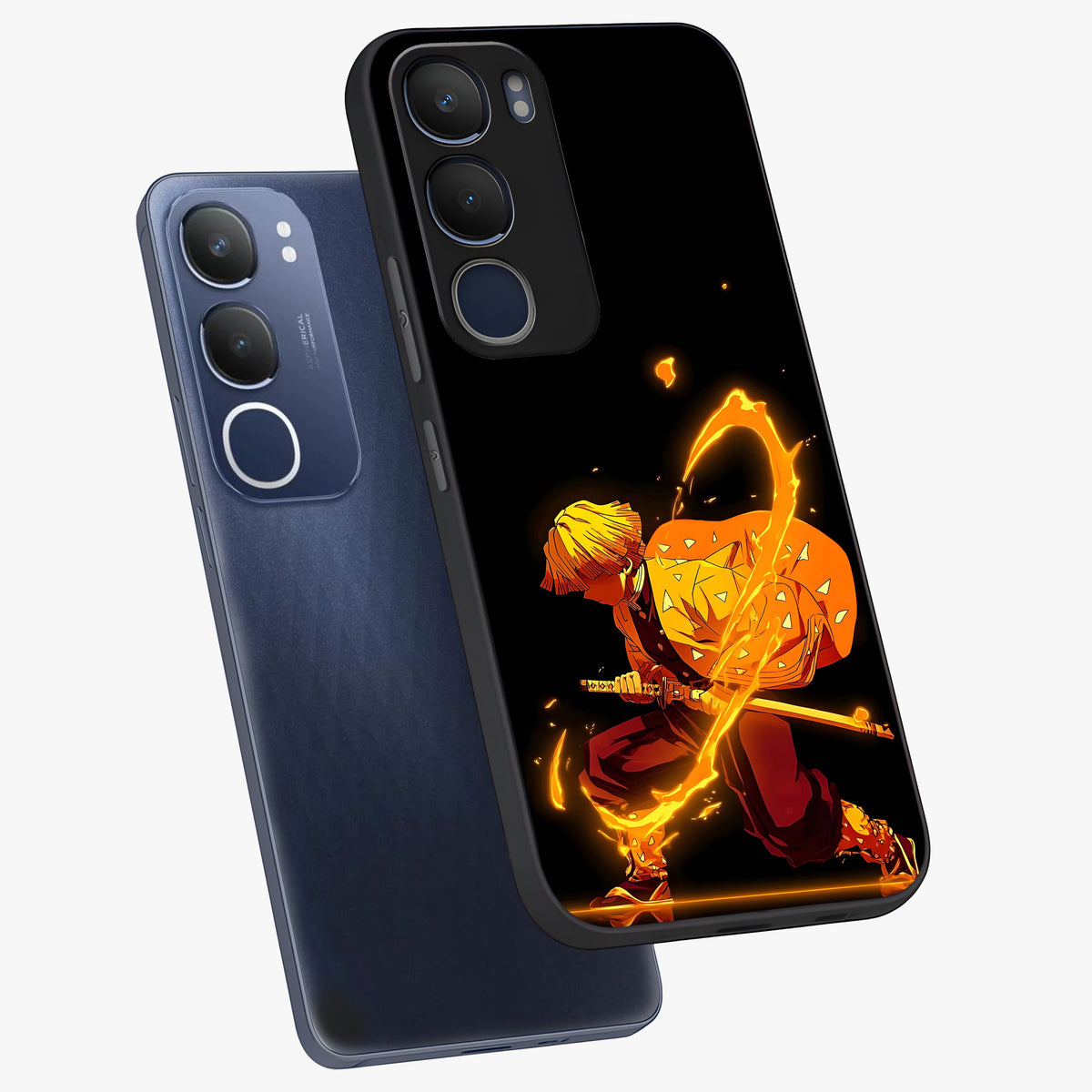 Thunder Flame Execution Glass Case displayed in angled mockup highlighting dramatic fire themed design with intense fantasy aesthetic.