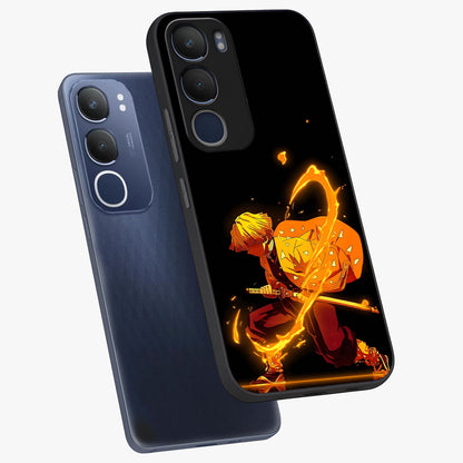 Thunder Flame Execution Glass Case displayed in angled mockup highlighting dramatic fire themed design with intense fantasy aesthetic.