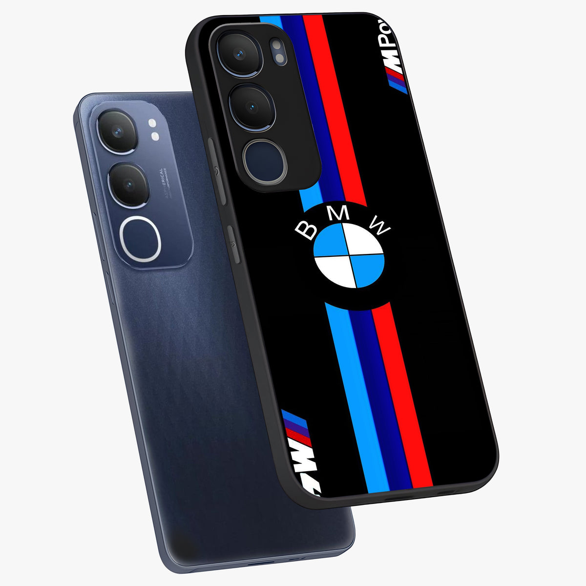 Turbo BMW Beast Glass Case displayed in angled mockup highlighting sleek racing car design with bold automotive aesthetic.