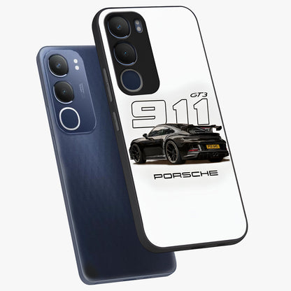 Turbo Legacy Icon Glass Case displayed in angled mockup highlighting dynamic automotive design with performance aesthetic.