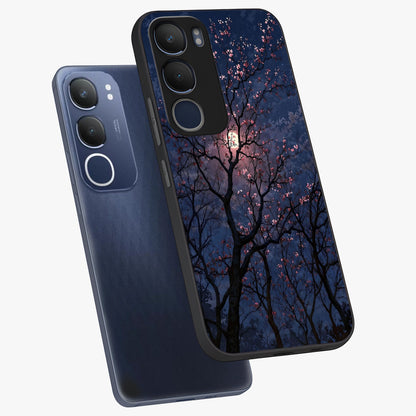 Twilight Sakura Serenade Glass Case displayed in angled mockup highlighting delicate sakura flower design with dreamy aesthetic.