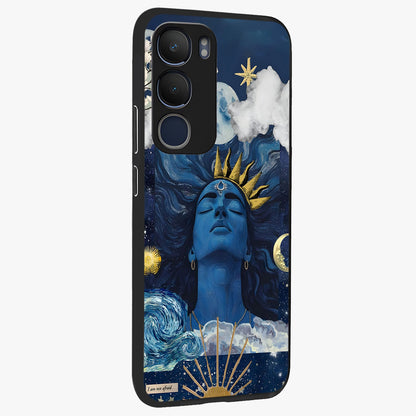 Aesthetic Lord Shiva Glass Case upright view showcasing powerful Lord Shiva artwork with devotional theme.