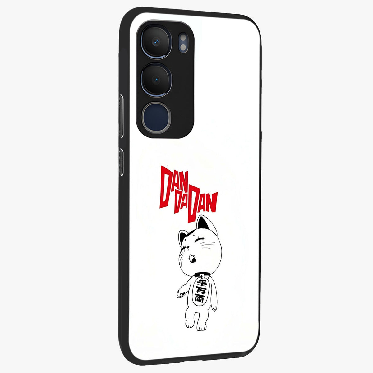 Playful Spirit Charm Glass Case upright view showcasing vibrant charm artwork with fun artistic theme.