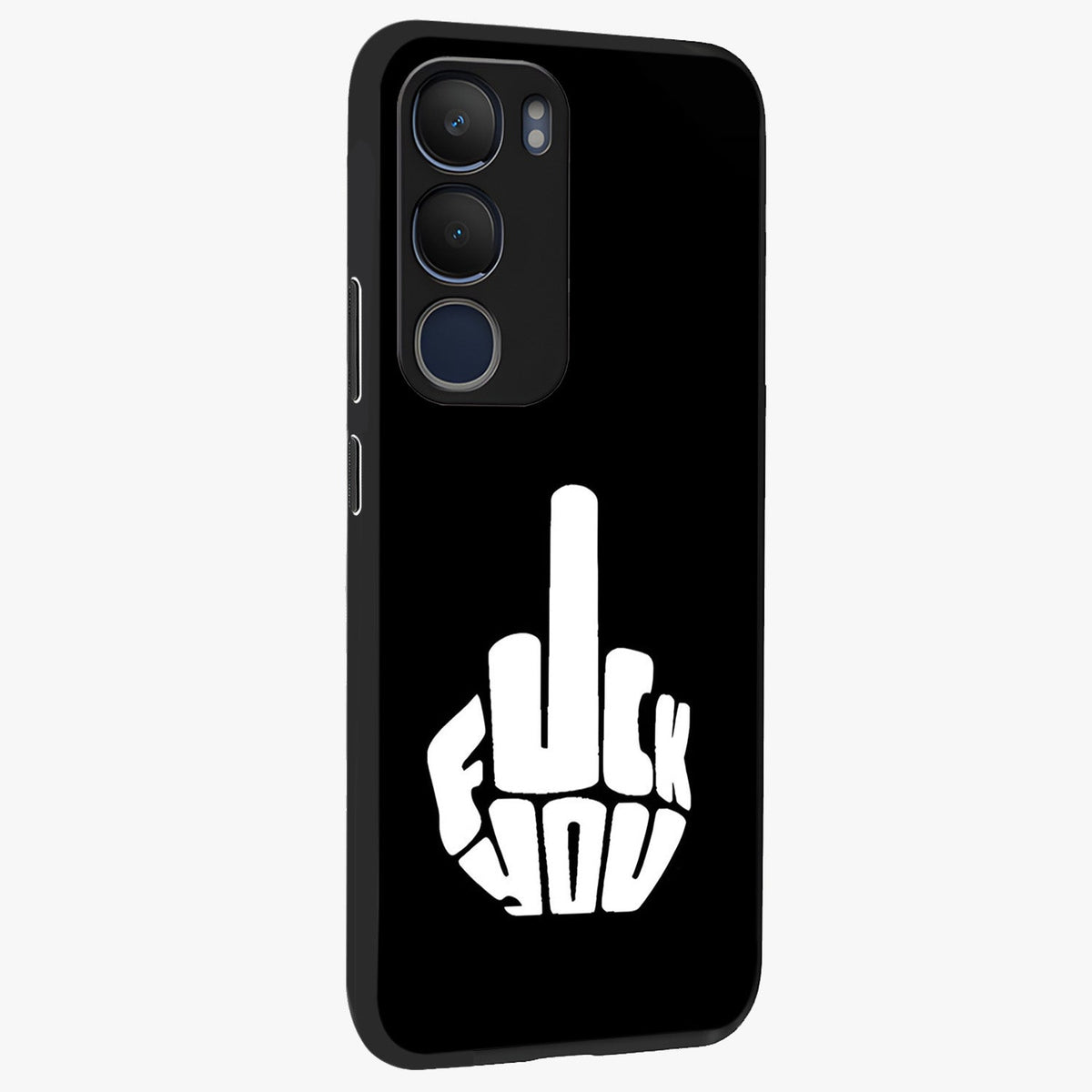 Rebel Mode On Glass Case upright view showcasing striking statement artwork with bold rebellious theme.