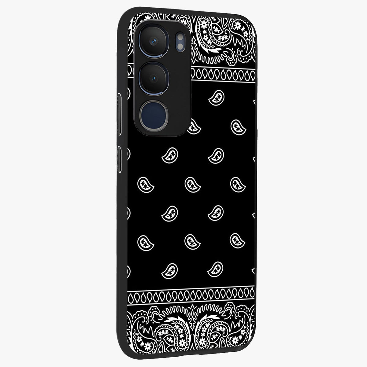 Retro Rebel Threads Glass Case upright view showcasing stylish vintage artwork with bold retro theme.