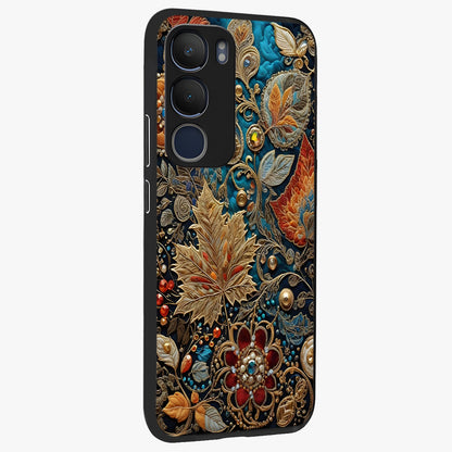 Royal Jewel Garden Glass Case upright view showcasing rich floral artwork with luxurious garden theme.