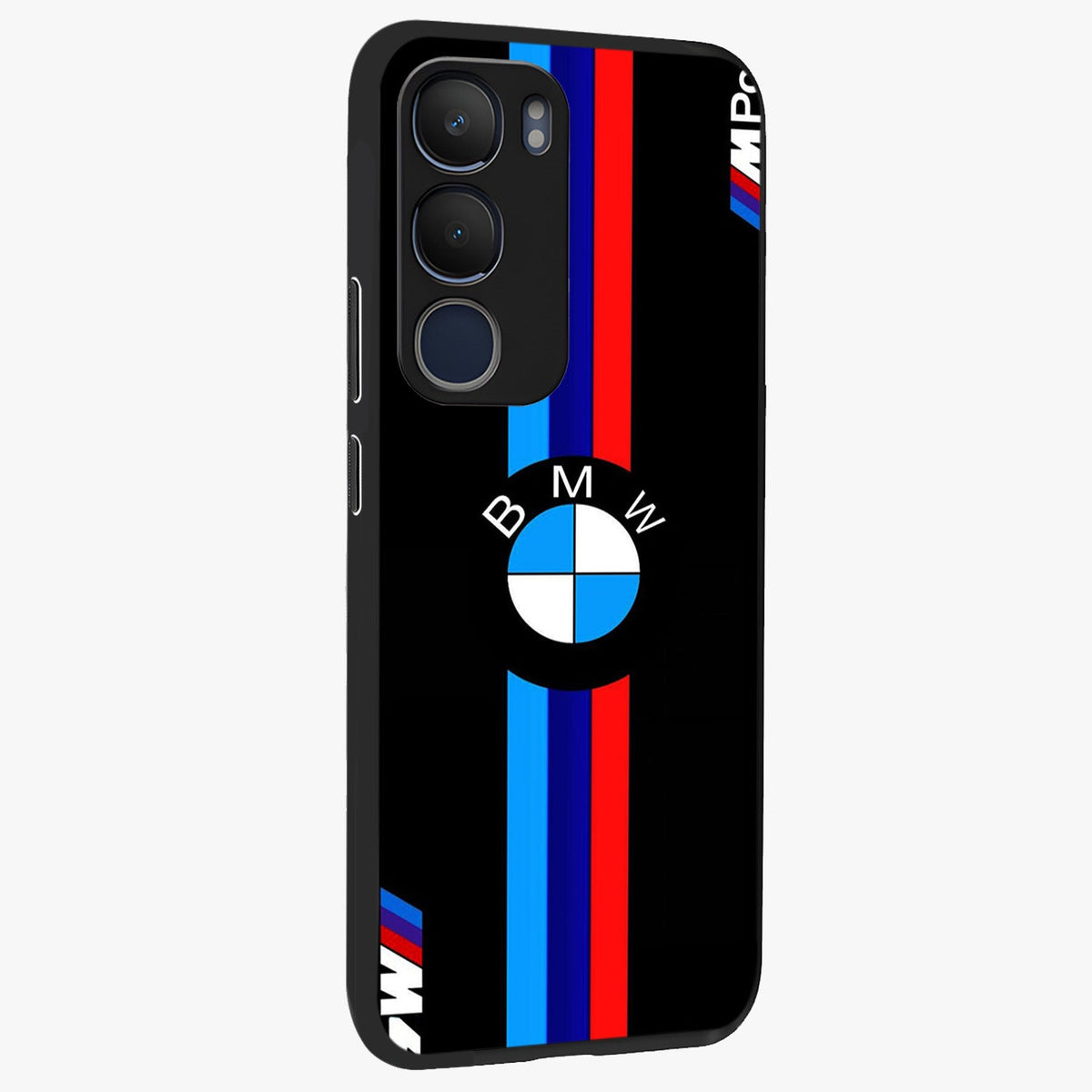 Turbo BMW Beast Glass Case upright view showcasing powerful car artwork with modern motorsport theme.