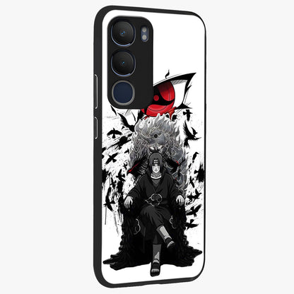 Uchiha Shadow Throne Glass Case upright view showcasing magical underwater galaxy artwork with vibrant cosmic theme.