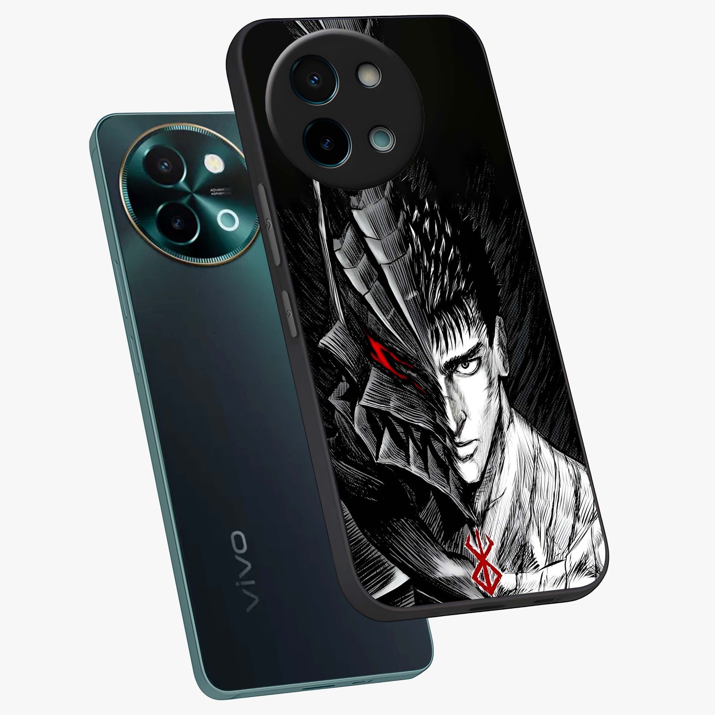 Berserker Blood Oath Glass Case displayed in angled mockup highlighting dark fantasy graphic design and powerful theme.