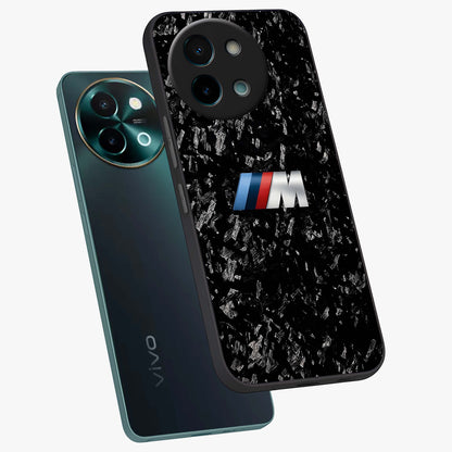 Carbon Speed Mark Glass Case displayed in angled mockup highlighting racing inspired carbon design and sleek aesthetic style.