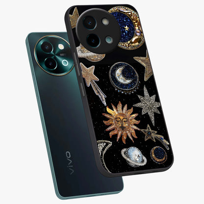 Celestial Gem Constellations Glass Case displayed in angled mockup highlighting gemstone inspired constellation design.