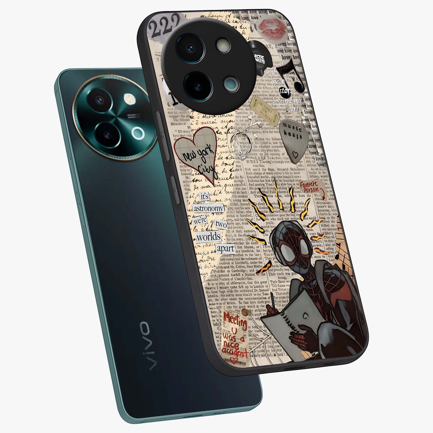 City Dream Sketch Glass Case displayed in angled mockup highlighting minimal city illustration with aesthetic sketch style.