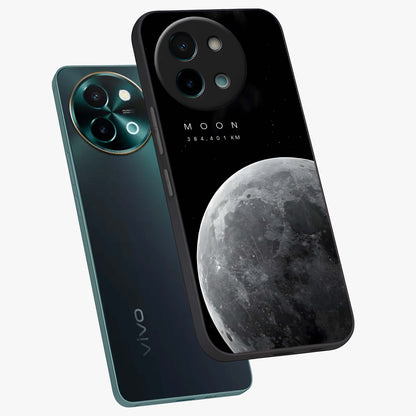 Cosmic Moon Glow Glass Case displayed in angled mockup highlighting celestial moon design with cosmic aesthetic theme.